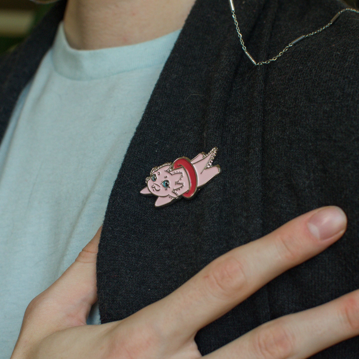 Axolotl with a Gun Enamel Pins