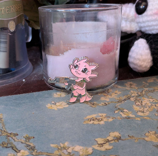 Axolotl with a Gun Pin [Pre-Order]